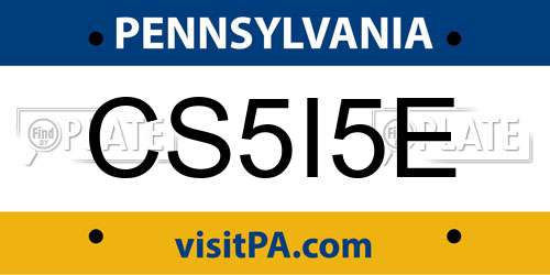 CS5I5E Pennsylvania License Plate