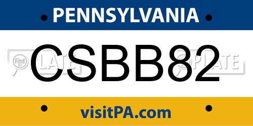CSBB82 Pennsylvania License Plate
