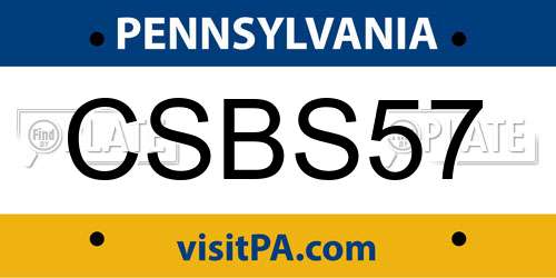 CSBS57 Pennsylvania License Plate