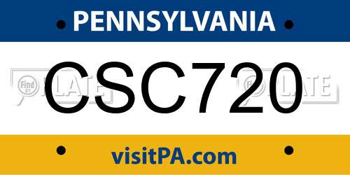 CSC720 Pennsylvania License Plate