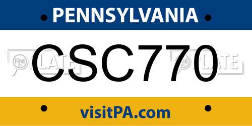 CSC770 Pennsylvania License Plate