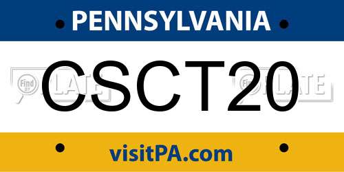 CSCT20 Pennsylvania License Plate