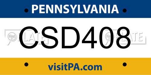 CSD408 Pennsylvania License Plate
