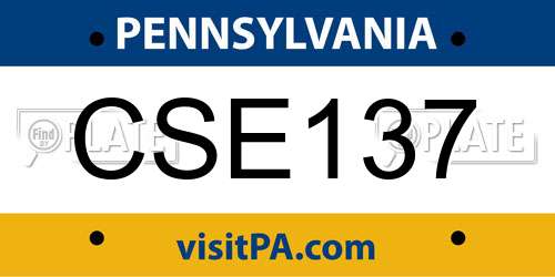 CSE137 Pennsylvania License Plate