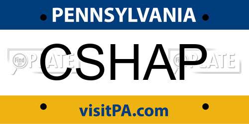 CSHAP Pennsylvania License Plate