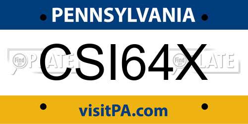 CSI64X Pennsylvania License Plate