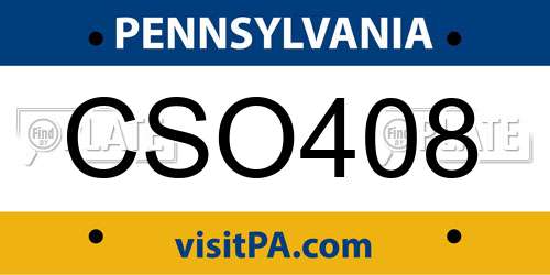 CSO408 Pennsylvania License Plate