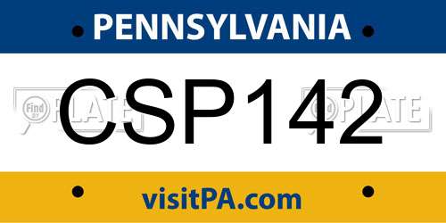 CSP142 Pennsylvania License Plate