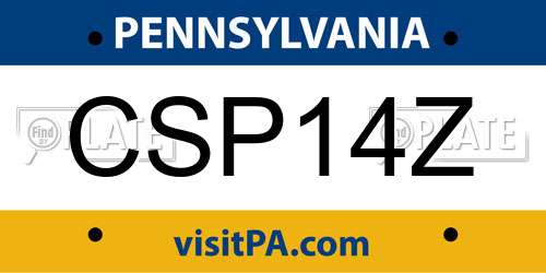 CSP14Z Pennsylvania License Plate