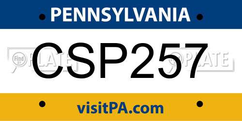 CSP257 Pennsylvania License Plate