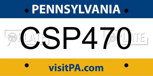 CSP470 Pennsylvania License Plate