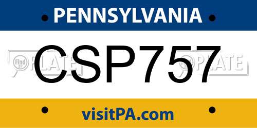 CSP757 Pennsylvania License Plate