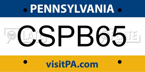 CSPB65 Pennsylvania License Plate