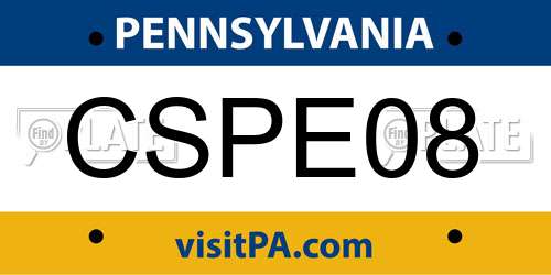 CSPE08 Pennsylvania License Plate
