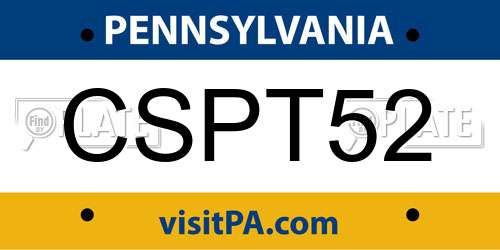 CSPT52 Pennsylvania License Plate