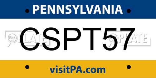 CSPT57 Pennsylvania License Plate