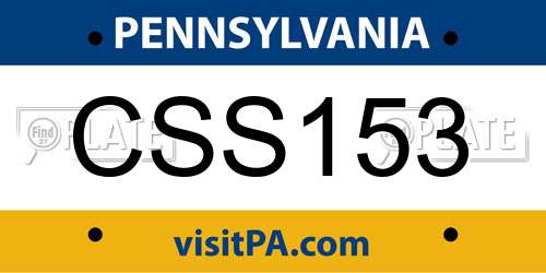 CSS153 Pennsylvania License Plate