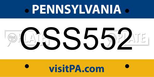 CSS552 Pennsylvania License Plate
