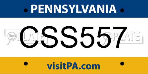 CSS557 Pennsylvania License Plate
