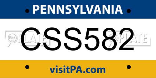 CSS582 Pennsylvania License Plate