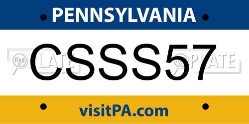 CSSS57 Pennsylvania License Plate