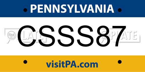 CSSS87 Pennsylvania License Plate