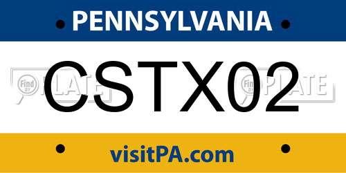 CSTX02 Pennsylvania License Plate