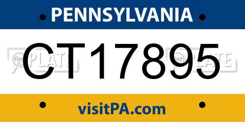 CT17895 Pennsylvania License Plate