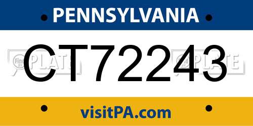 CT72243 Pennsylvania License Plate