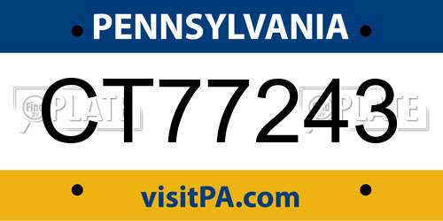 CT77243 Pennsylvania License Plate