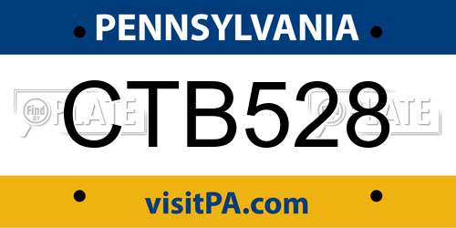 CTB528 Pennsylvania License Plate