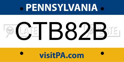CTB82B Pennsylvania License Plate