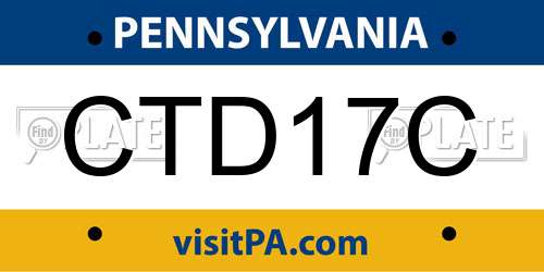 CTD17C Pennsylvania License Plate