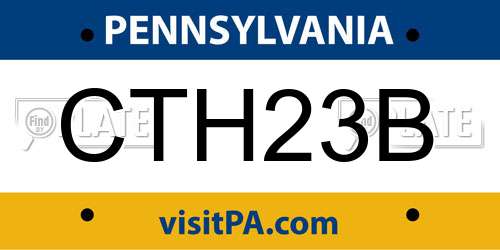 CTH23B Pennsylvania License Plate