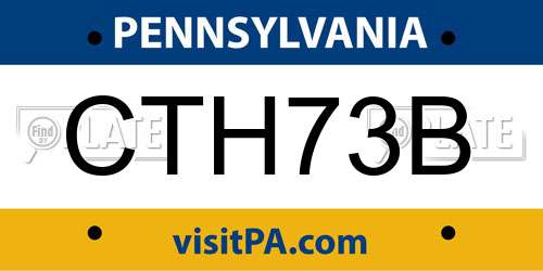 CTH73B Pennsylvania License Plate