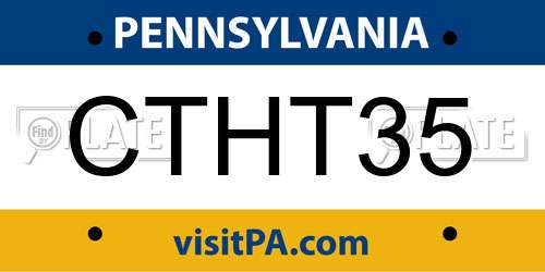 CTHT35 Pennsylvania License Plate