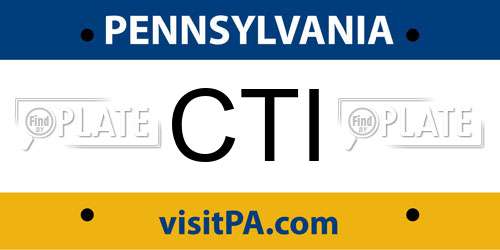 CTI Pennsylvania License Plate