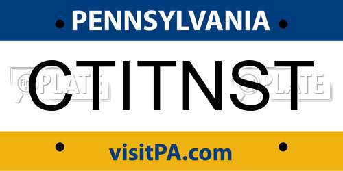 CTITNST Pennsylvania License Plate