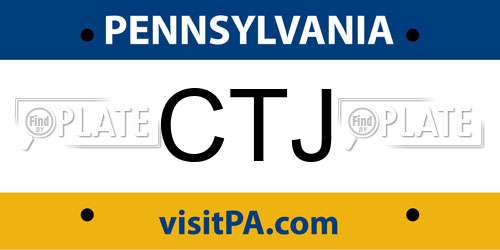 CTJ Pennsylvania License Plate
