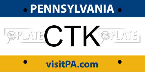 CTK Pennsylvania License Plate