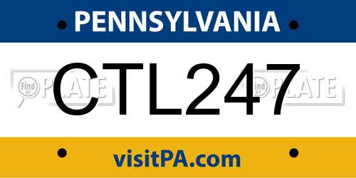 CTL247 Pennsylvania License Plate