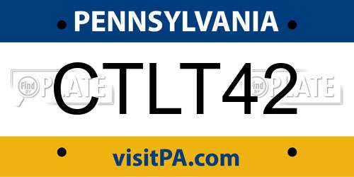 CTLT42 Pennsylvania License Plate