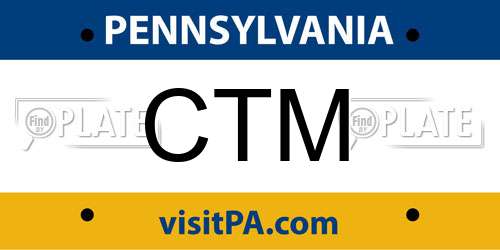 CTM Pennsylvania License Plate