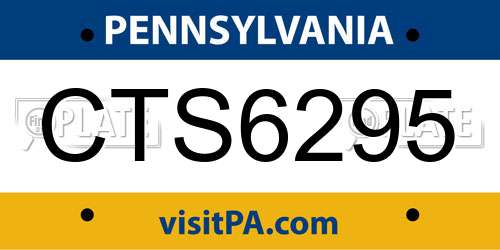 CTS6295 Pennsylvania License Plate