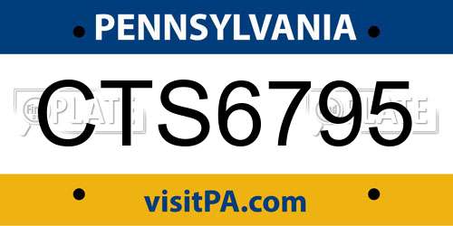 CTS6795 Pennsylvania License Plate