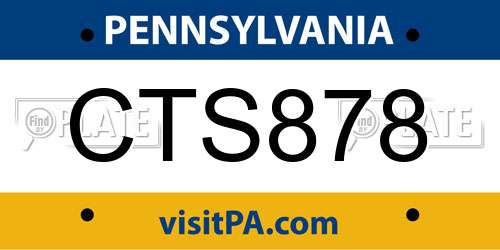 CTS878 Pennsylvania License Plate