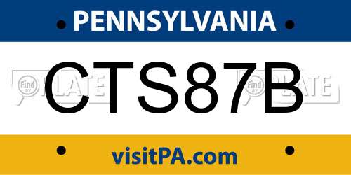 CTS87B Pennsylvania License Plate