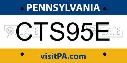 CTS95E Pennsylvania License Plate