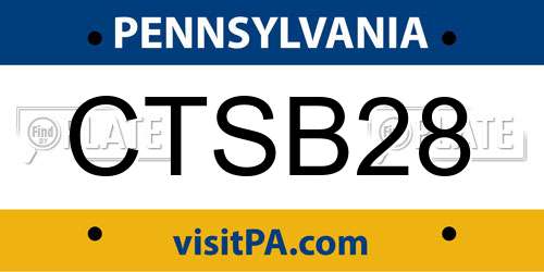 CTSB28 Pennsylvania License Plate