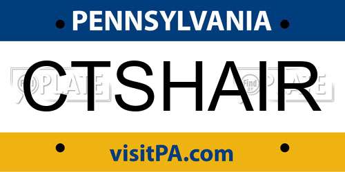 CTSHAIR Pennsylvania License Plate